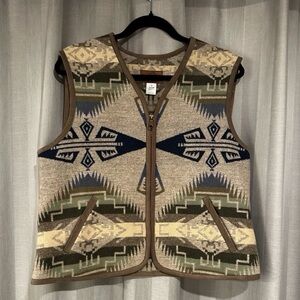 PENDLETON WOOL VEST  CHIEF JOSEPH SIZE WOMENS LARGE ZIP WESTERN VINTAGE